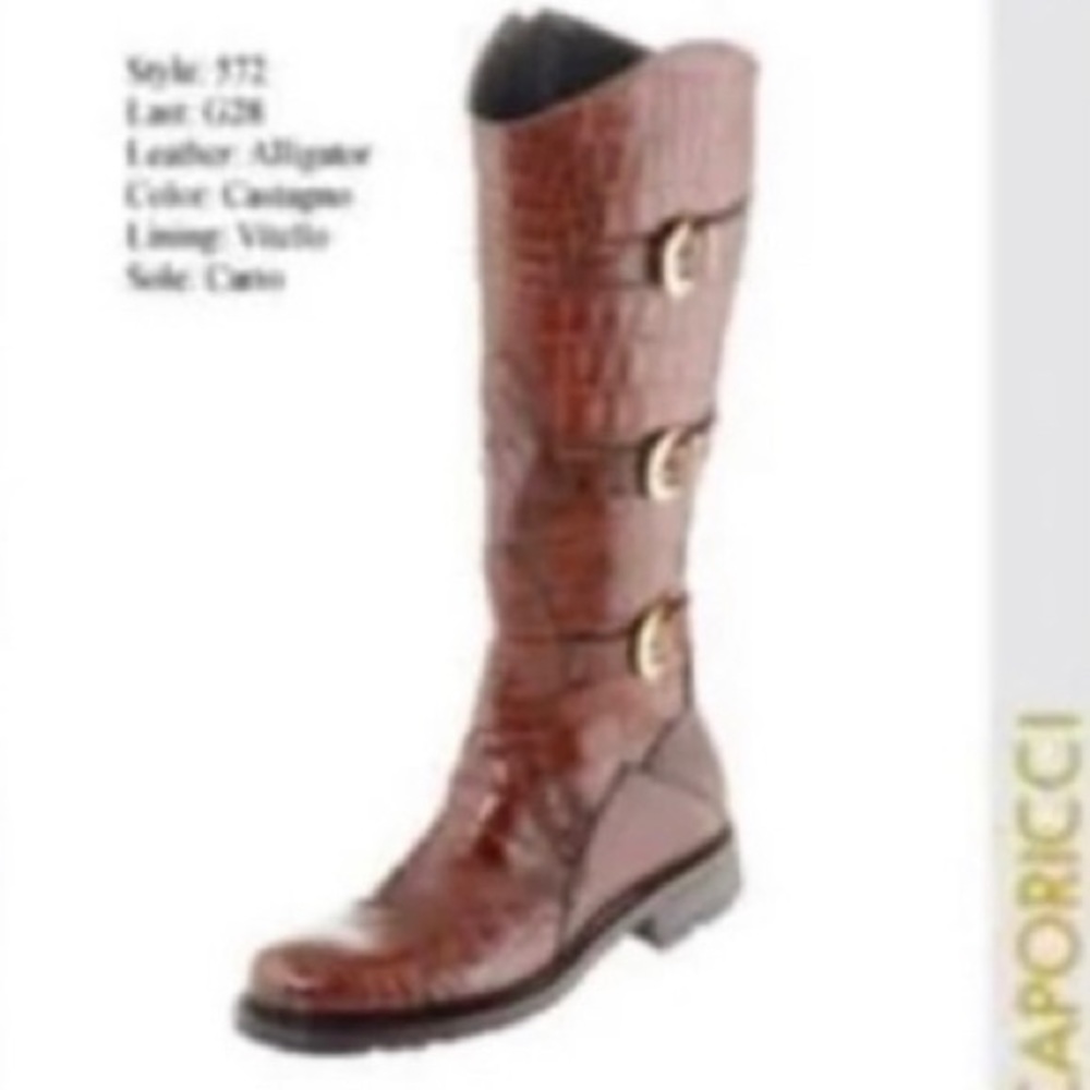CAPORICCI 572 Alligator Boots Brown
